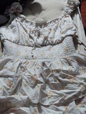 White Floral Smocked Sundress
